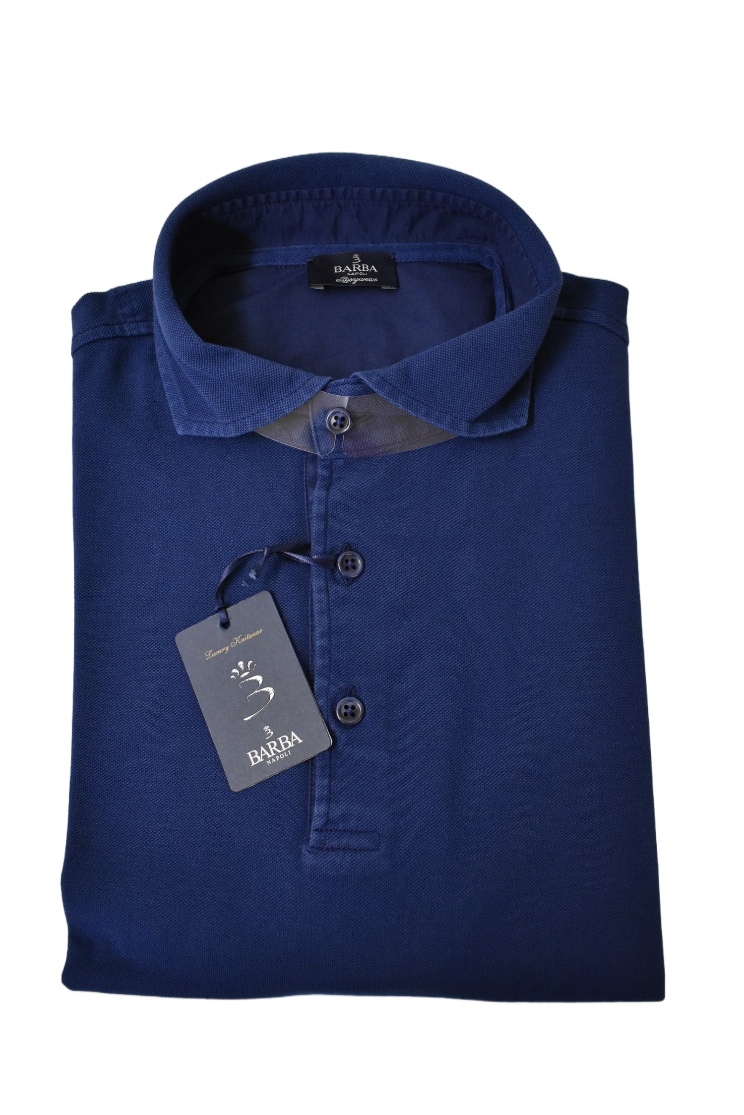 Polo Shirt With Classic Collar And Textured Contrast