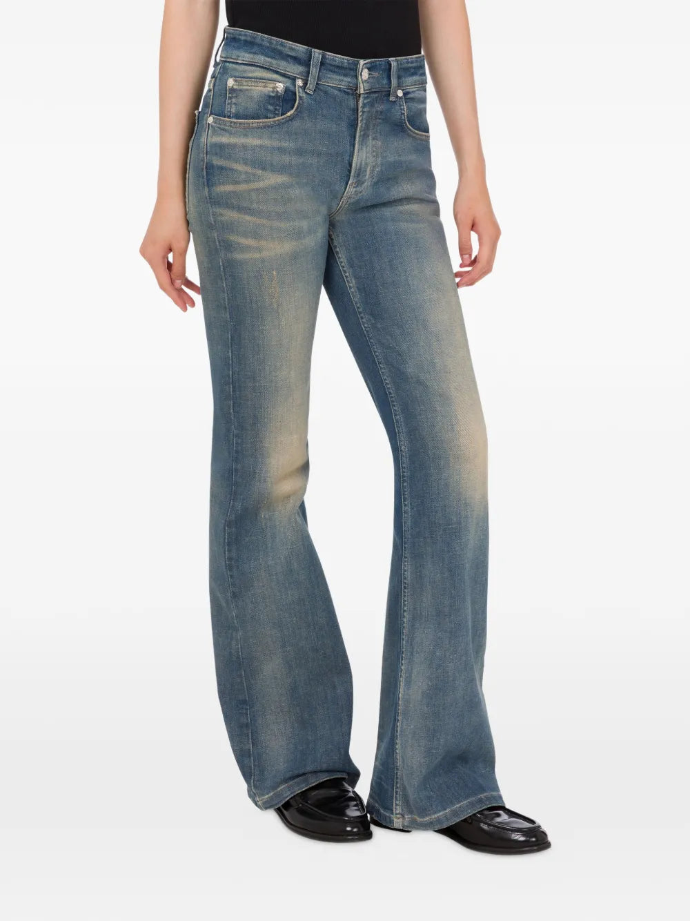 Flared Vintage Wash Moschino Denim Pants