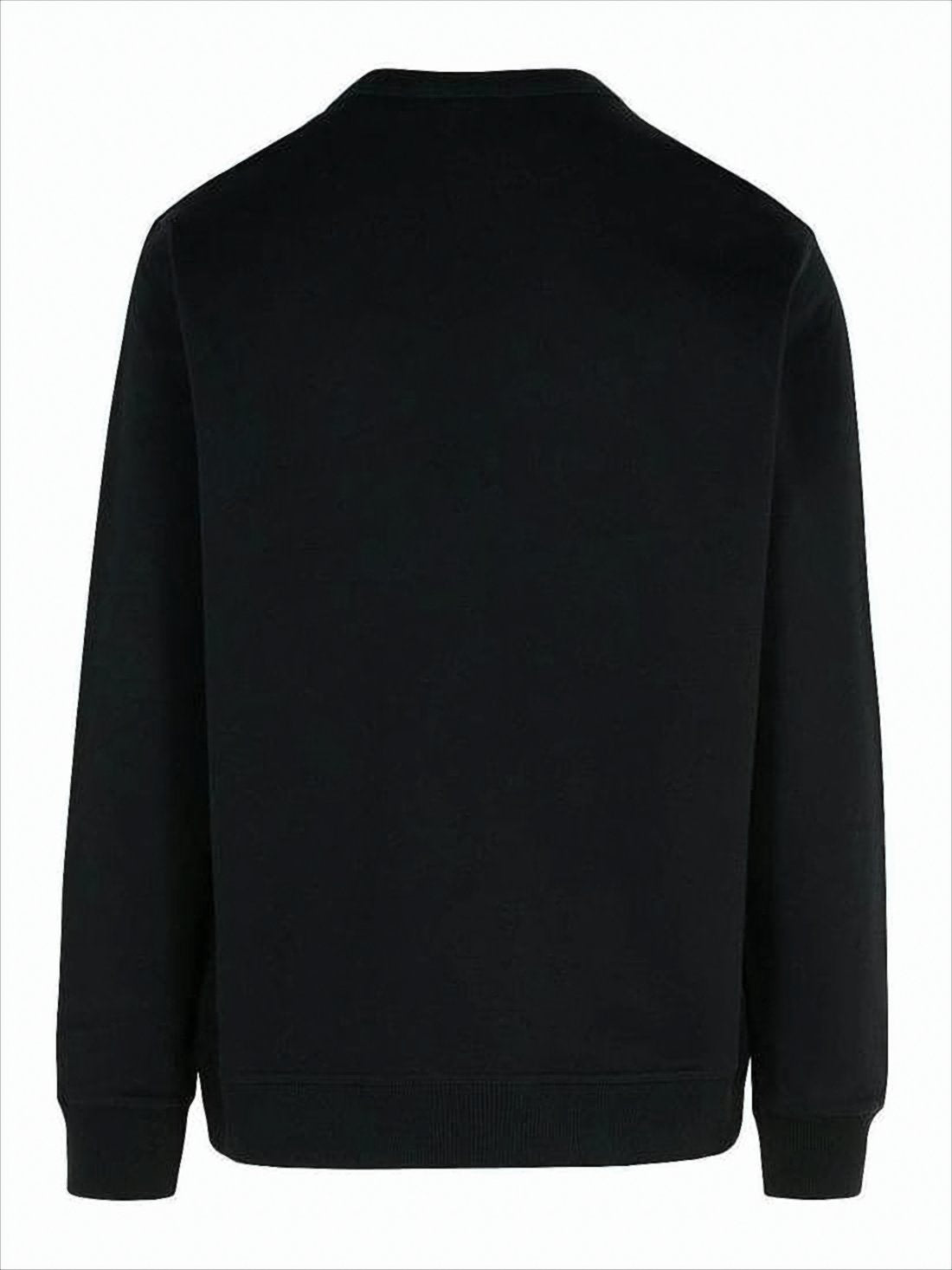 Crewneck Sweatshirt with Bold Logo in Solid Black