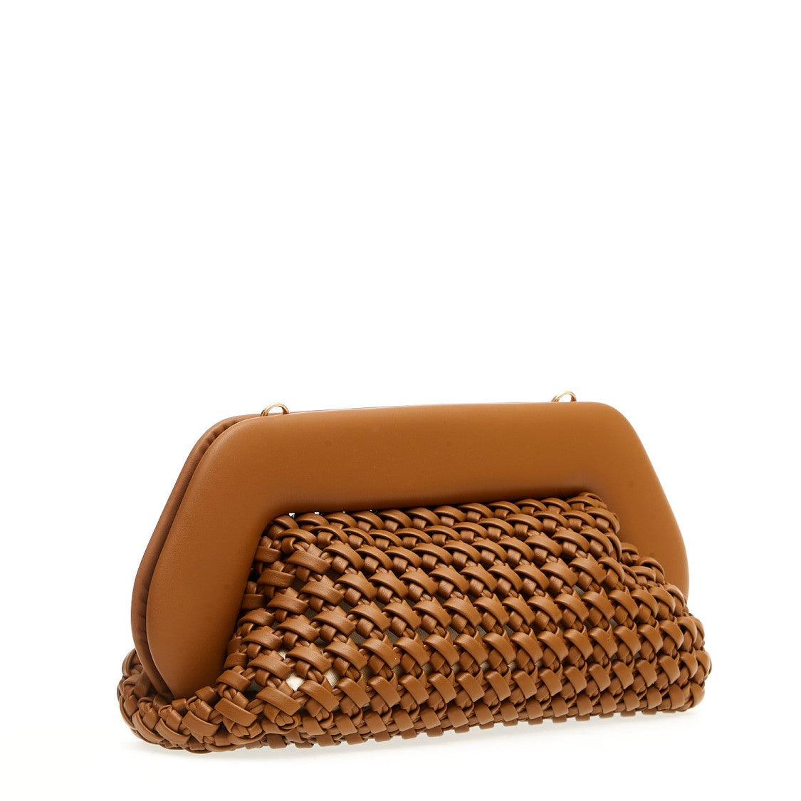 Large Braided Leather Clutch