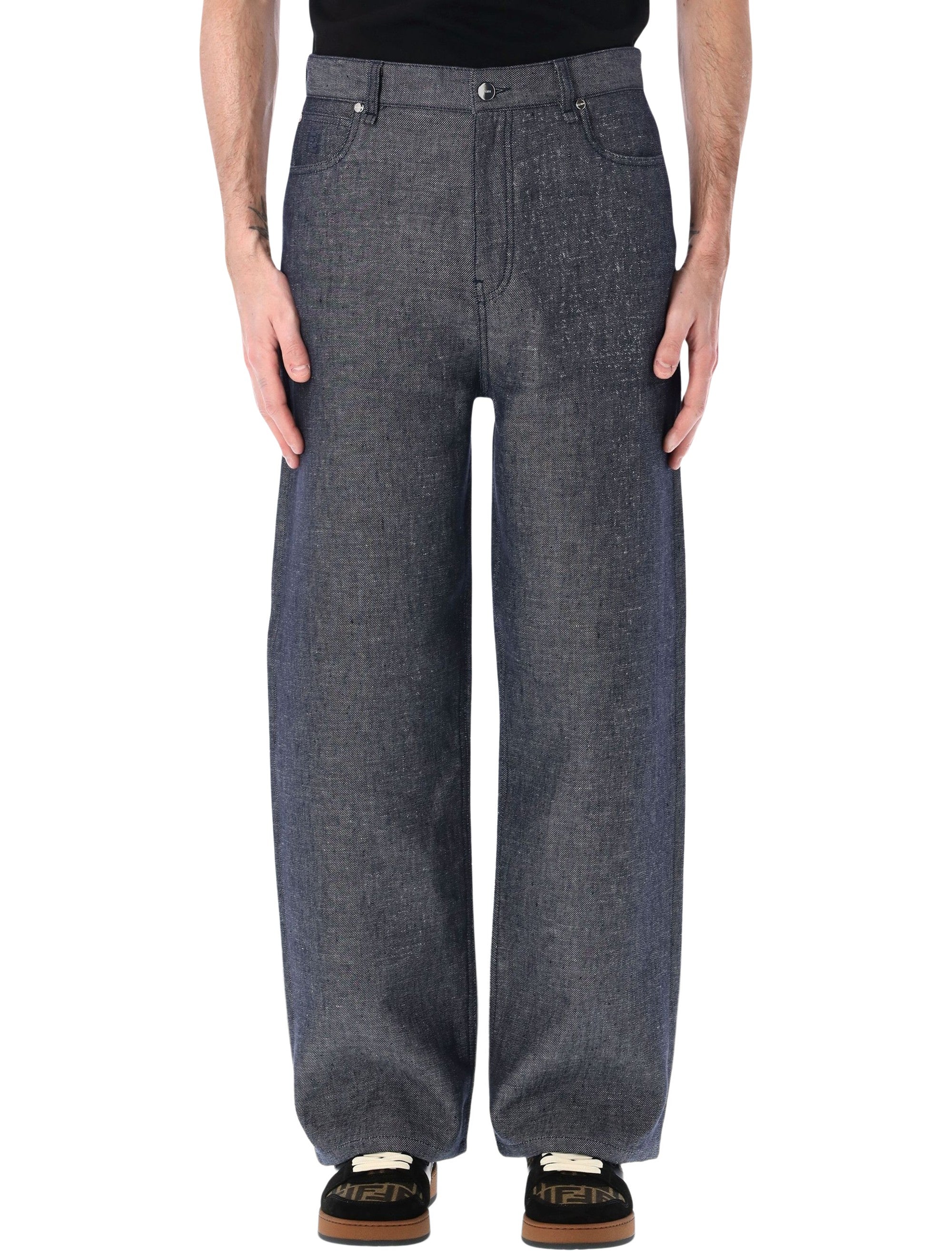 Dark Wash Straight Leg Five Pocket Jeans