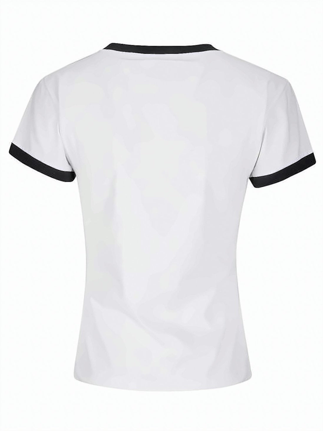 White Graphic Print Fitted Cotton T-Shirt