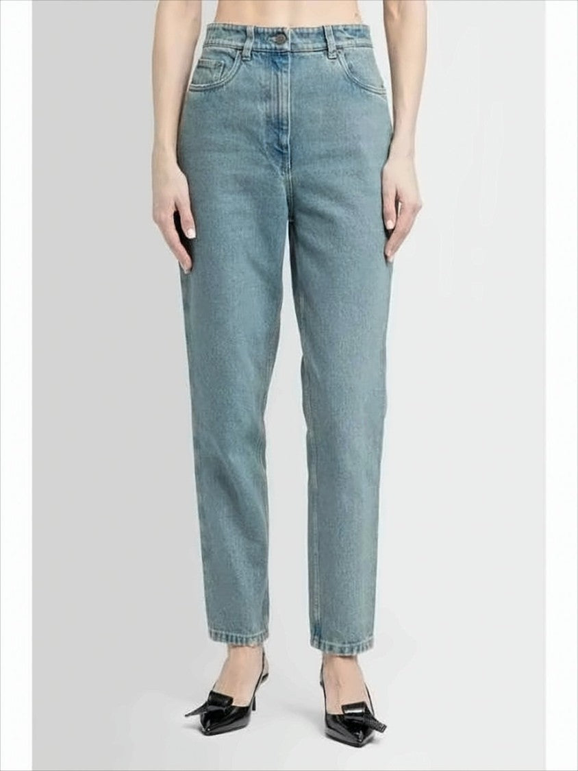 High-Waisted Tapered Denim Pants