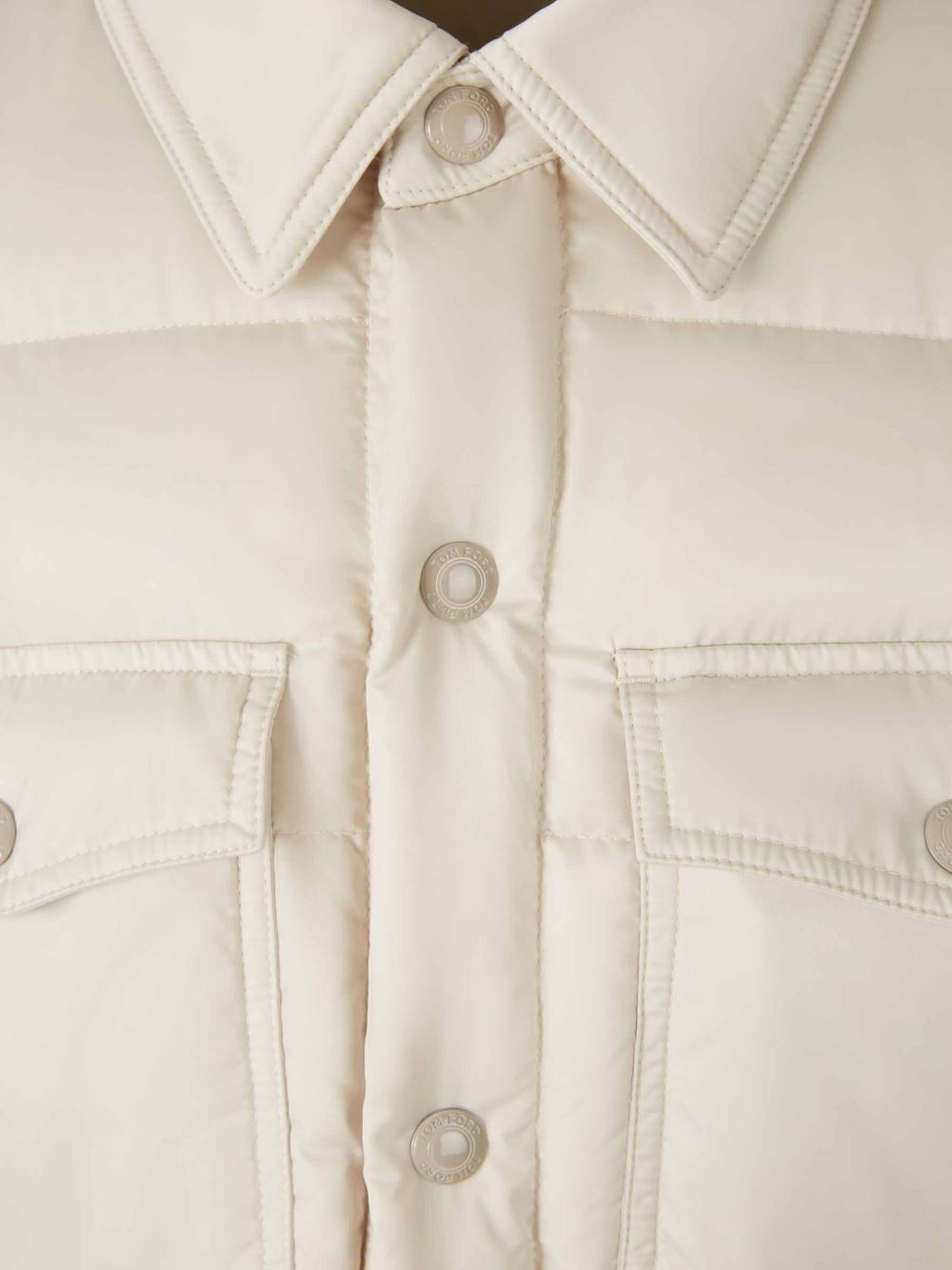 Quilted Down Jacket With Shirt Collar