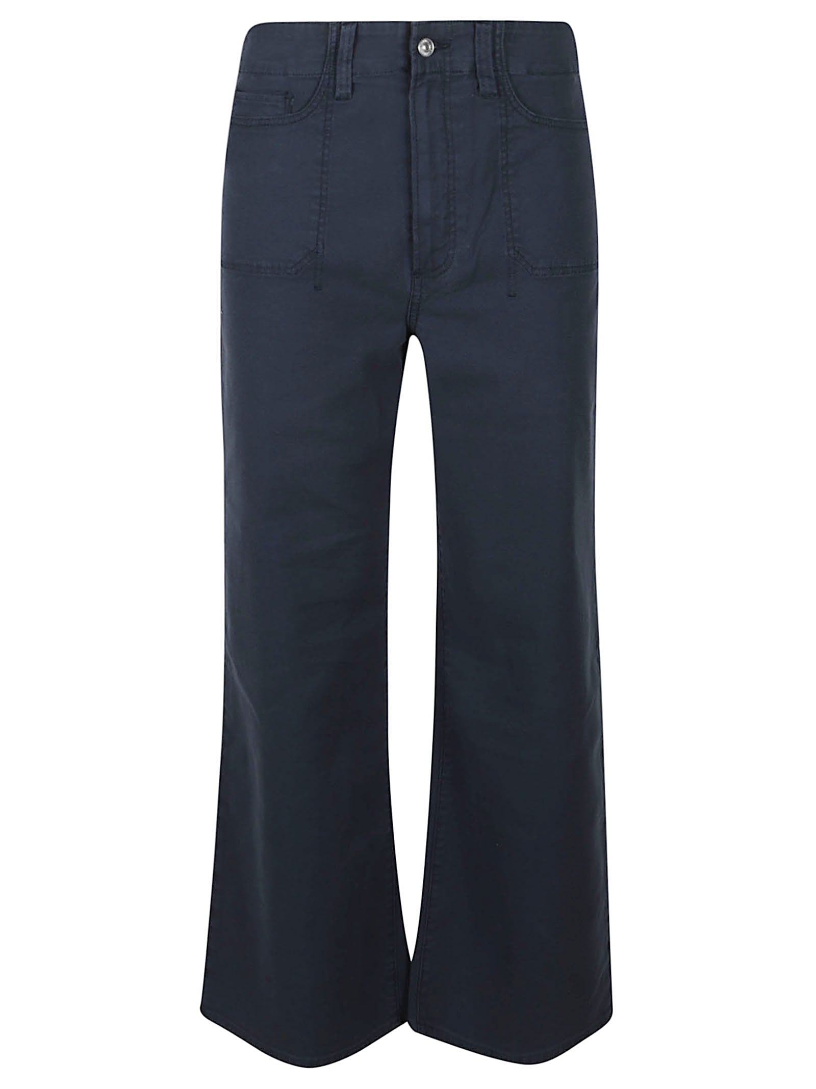 Cropped Wide-Leg Pants with Signature Stitch Pockets