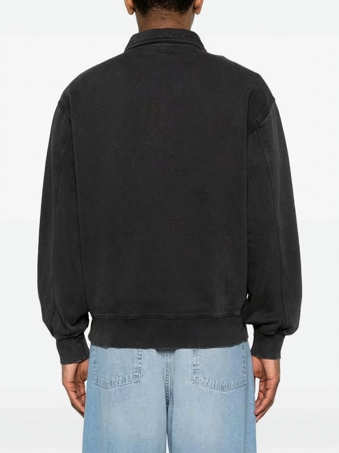 Pullover Half-Zip Sweatshirt with Textured Fabric