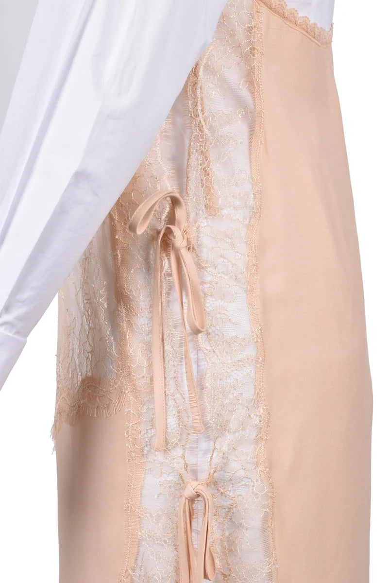 Longuette Dress Lace - White/Beige