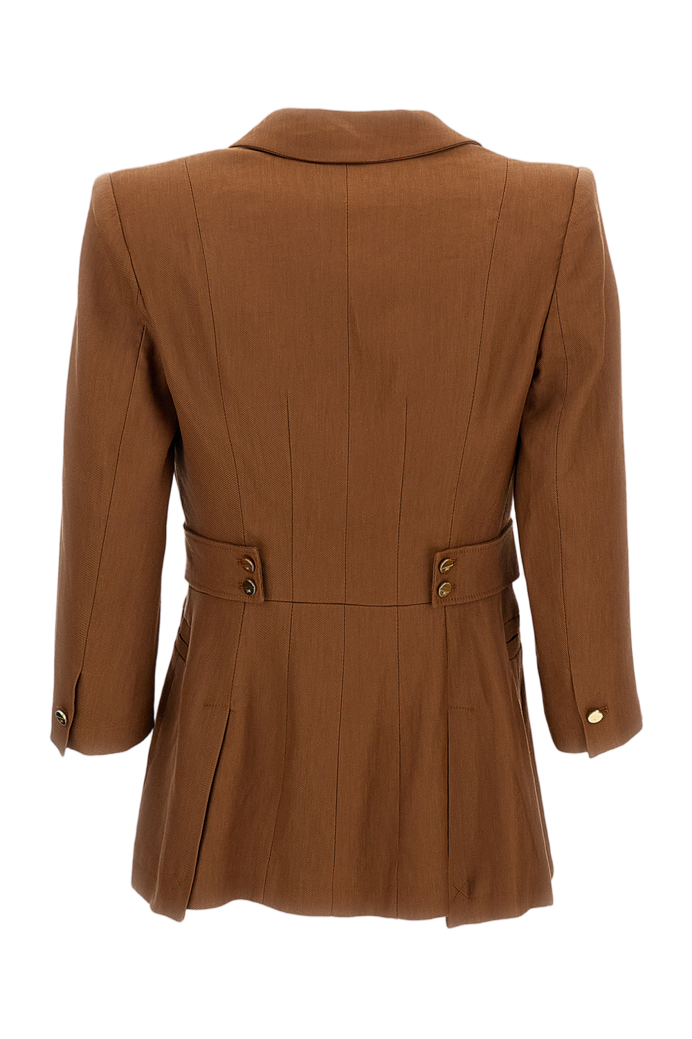 Linen-Blend Jacket with Gold Metallic Details