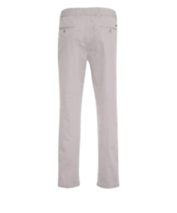 Technical Stretch Seersucker Trousers With Drawstring Waist And Pleats