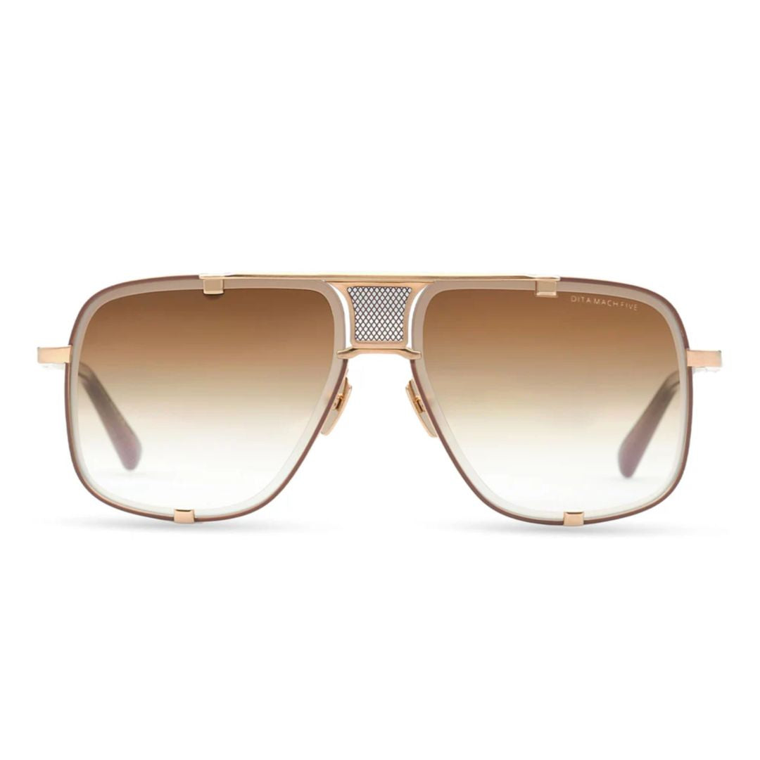 Mach-Five Bold Oversized Square Sunglasses with Metallic Gold Finish