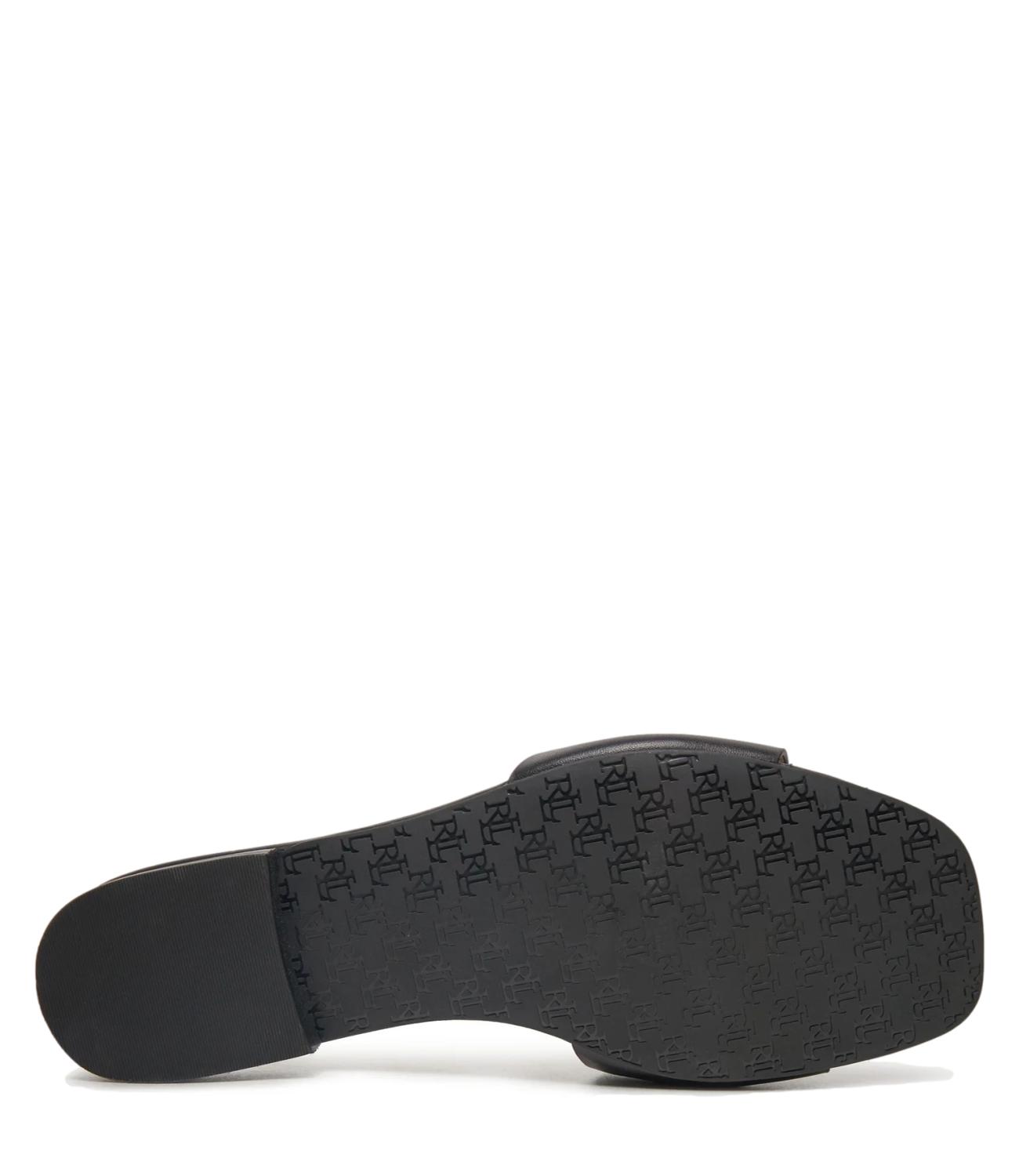 Everley Slide Sandals – Black Leather