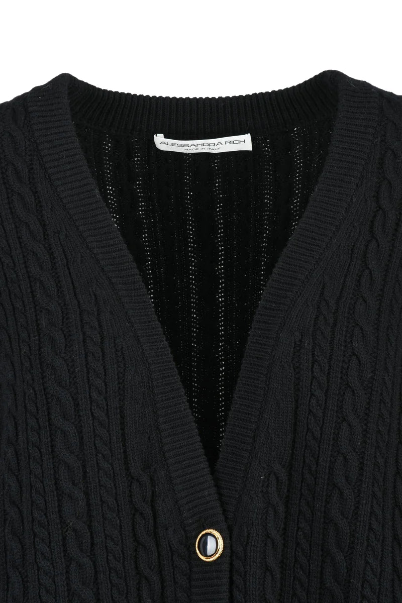 Wool Cardigan - Black