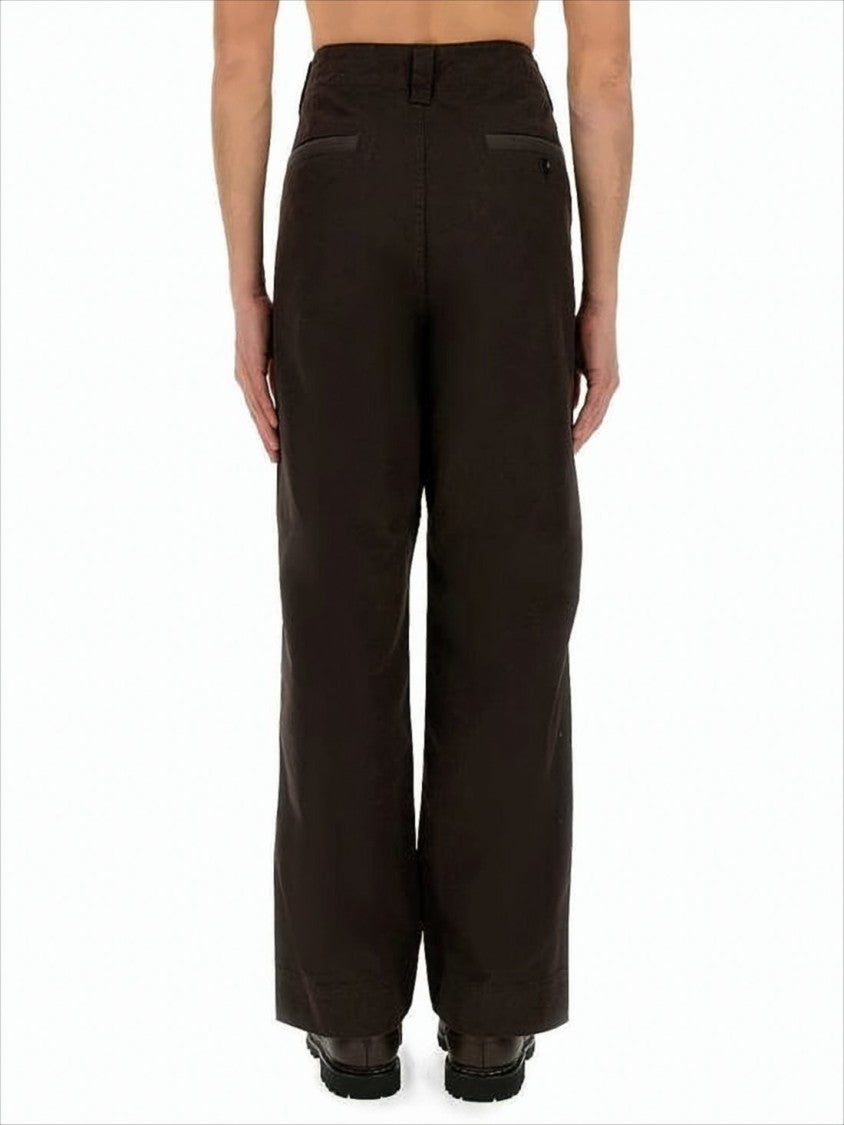 Minimalist Straight-Leg Pants With Mid-Rise Waist And Wide Silhouette