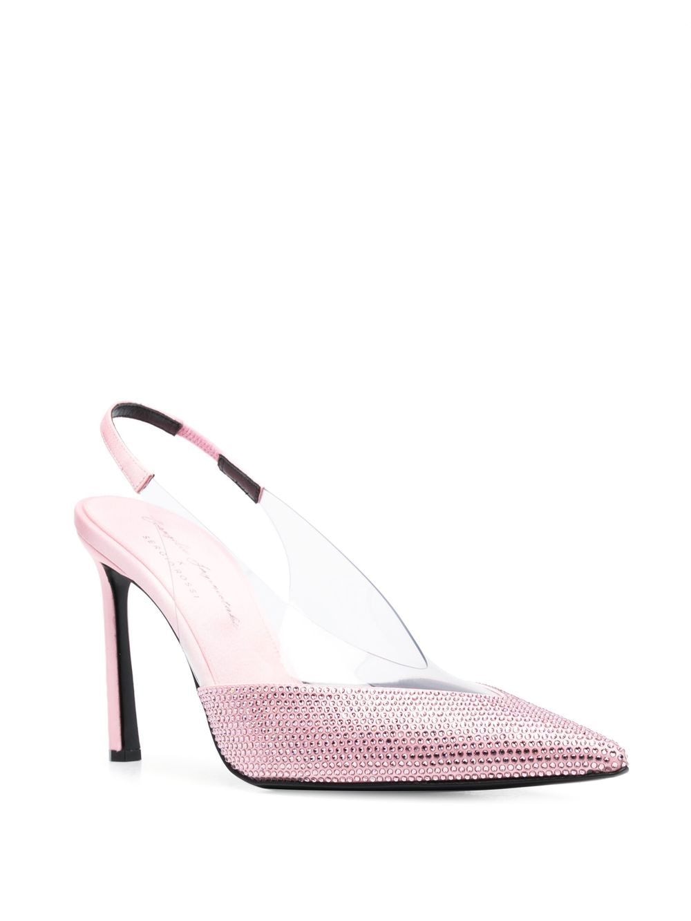 Crystal-Embellished Rose Pink Pumps