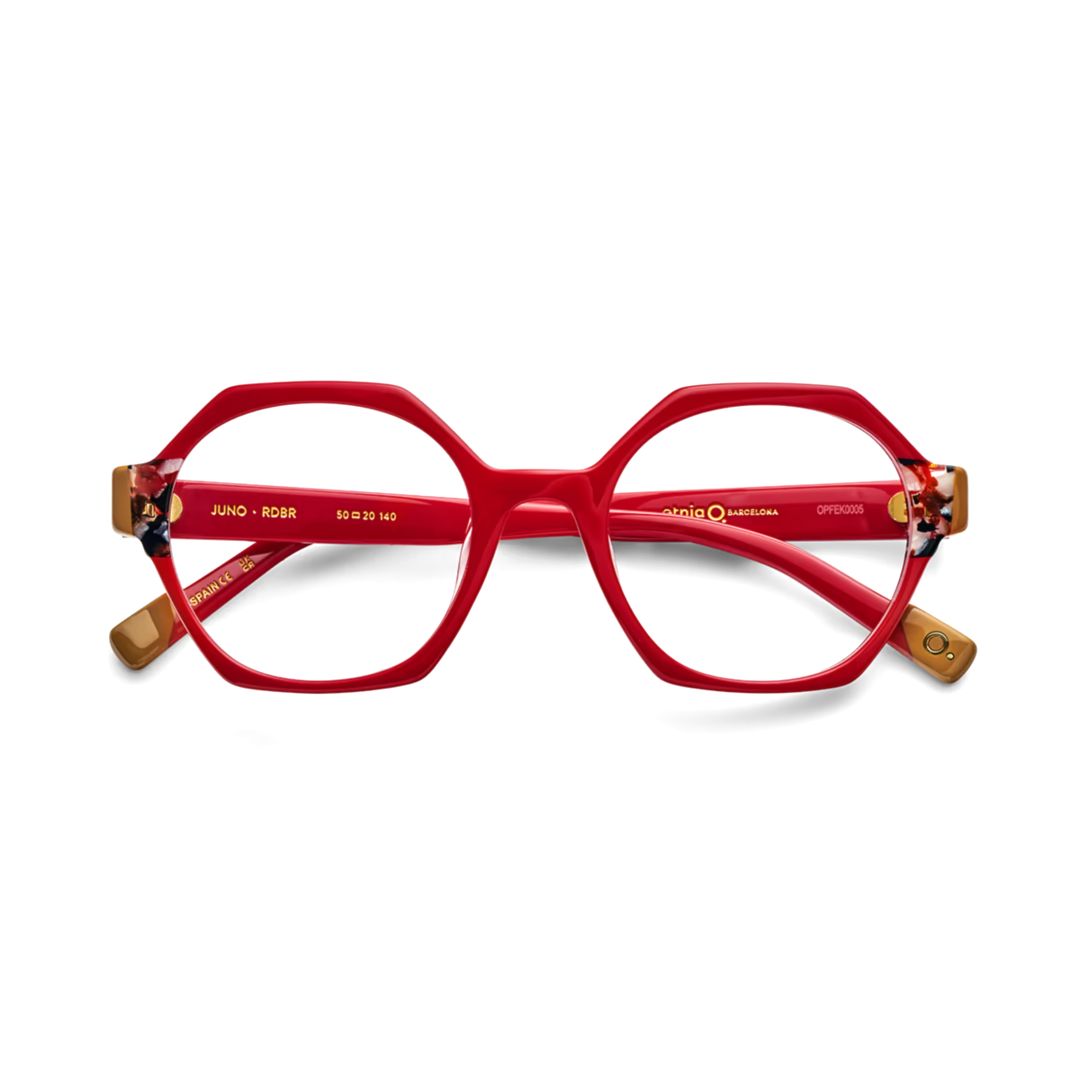 Juno Bold Geometric Hexagonal Eyeglasses with Tortoiseshell Accents