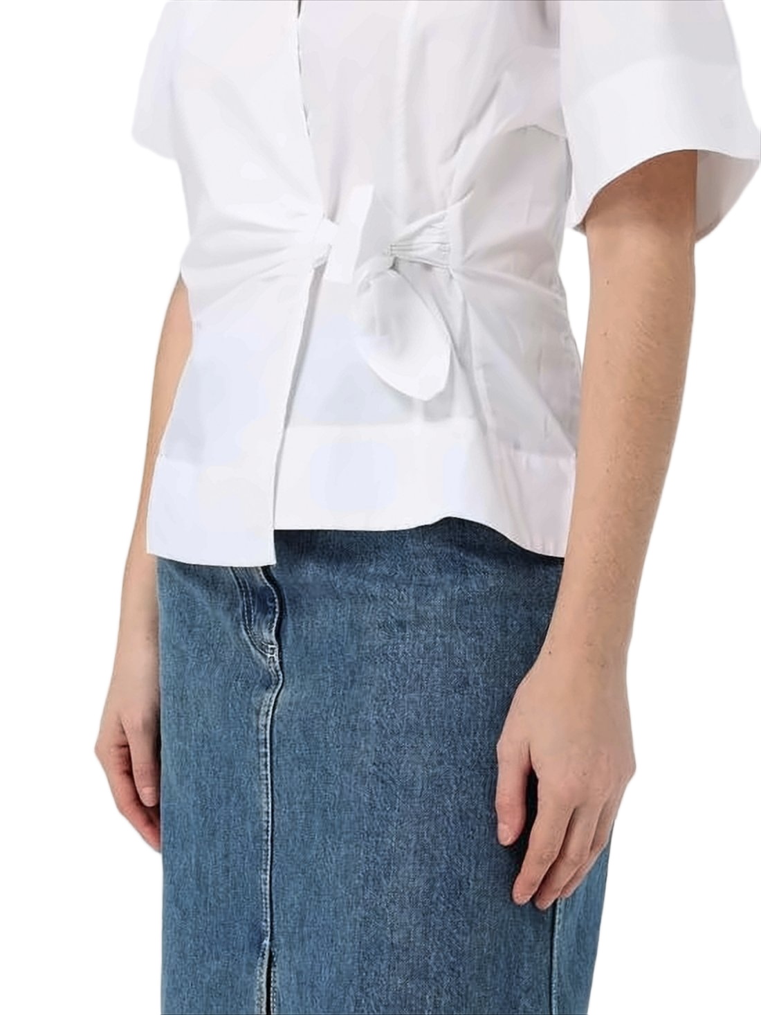 Wrap Design Blouse with Waist Tie