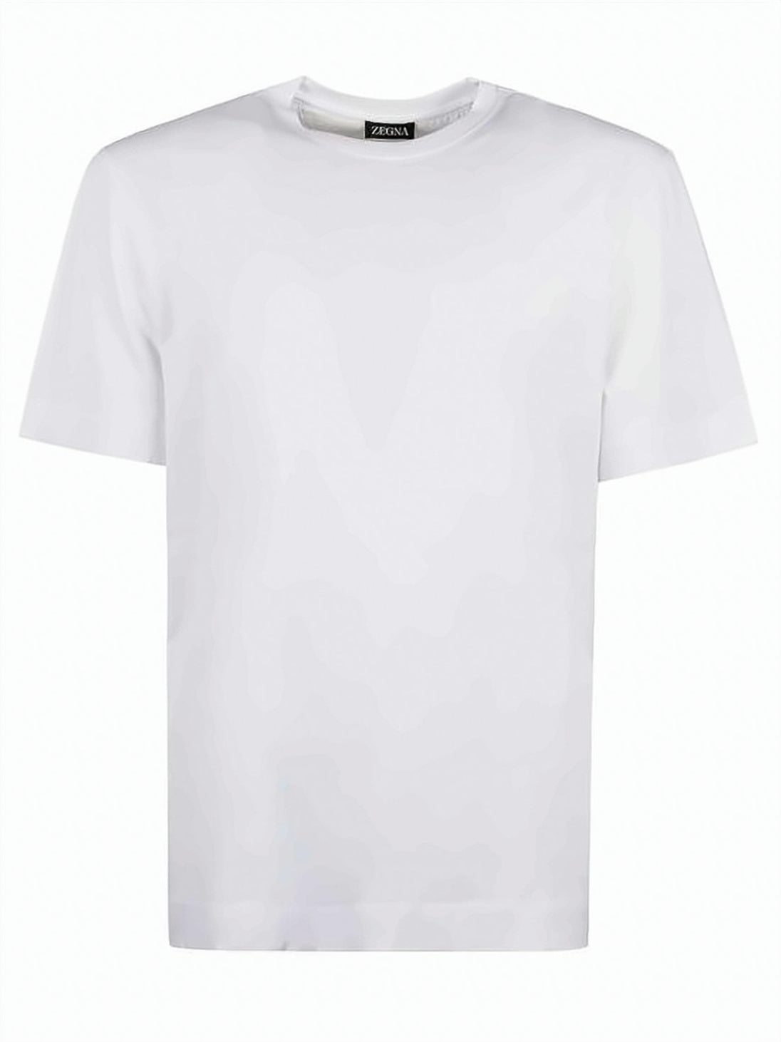 White Cotton T-Shirt with Crew Neckline