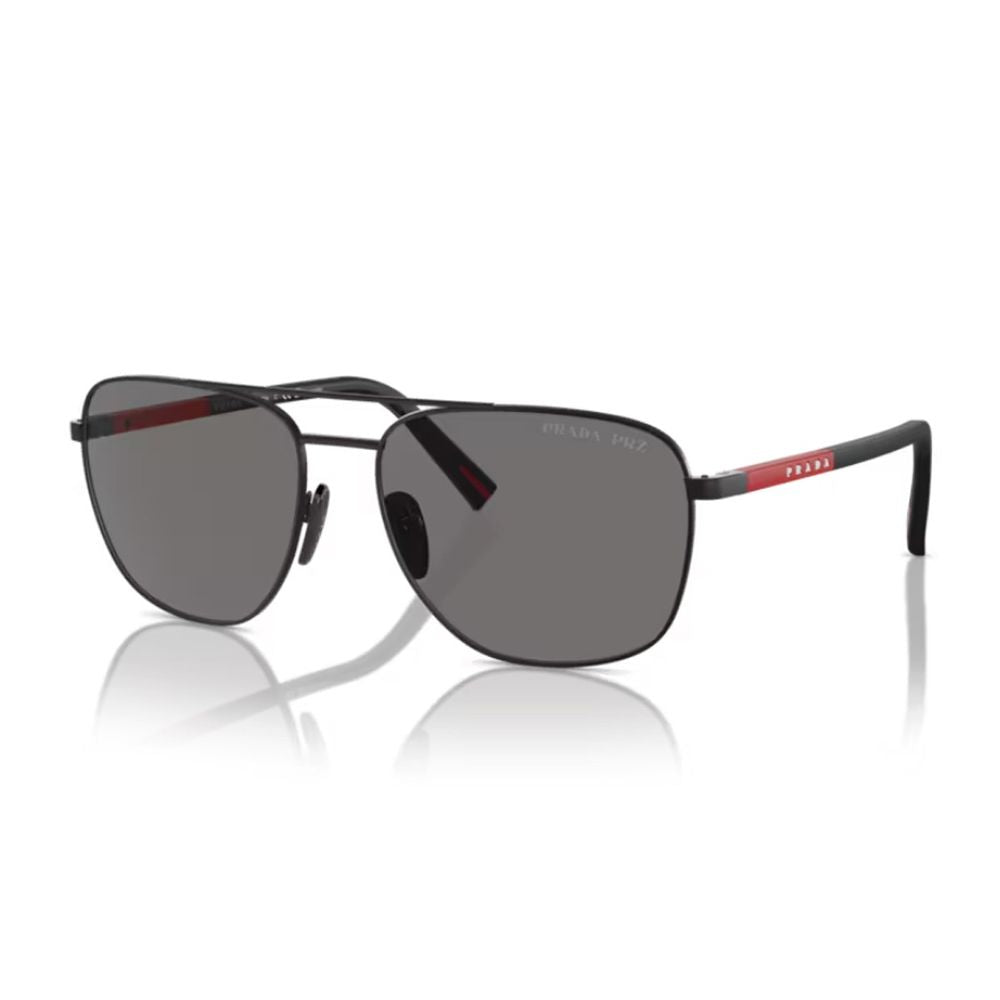 Ps 54Zs Pilot-Shape Matte Black Metal Sunglasses