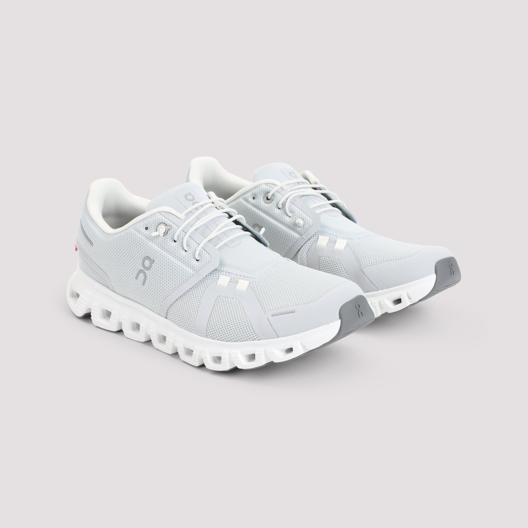 Light Grey Sneakers With Breathable Upper