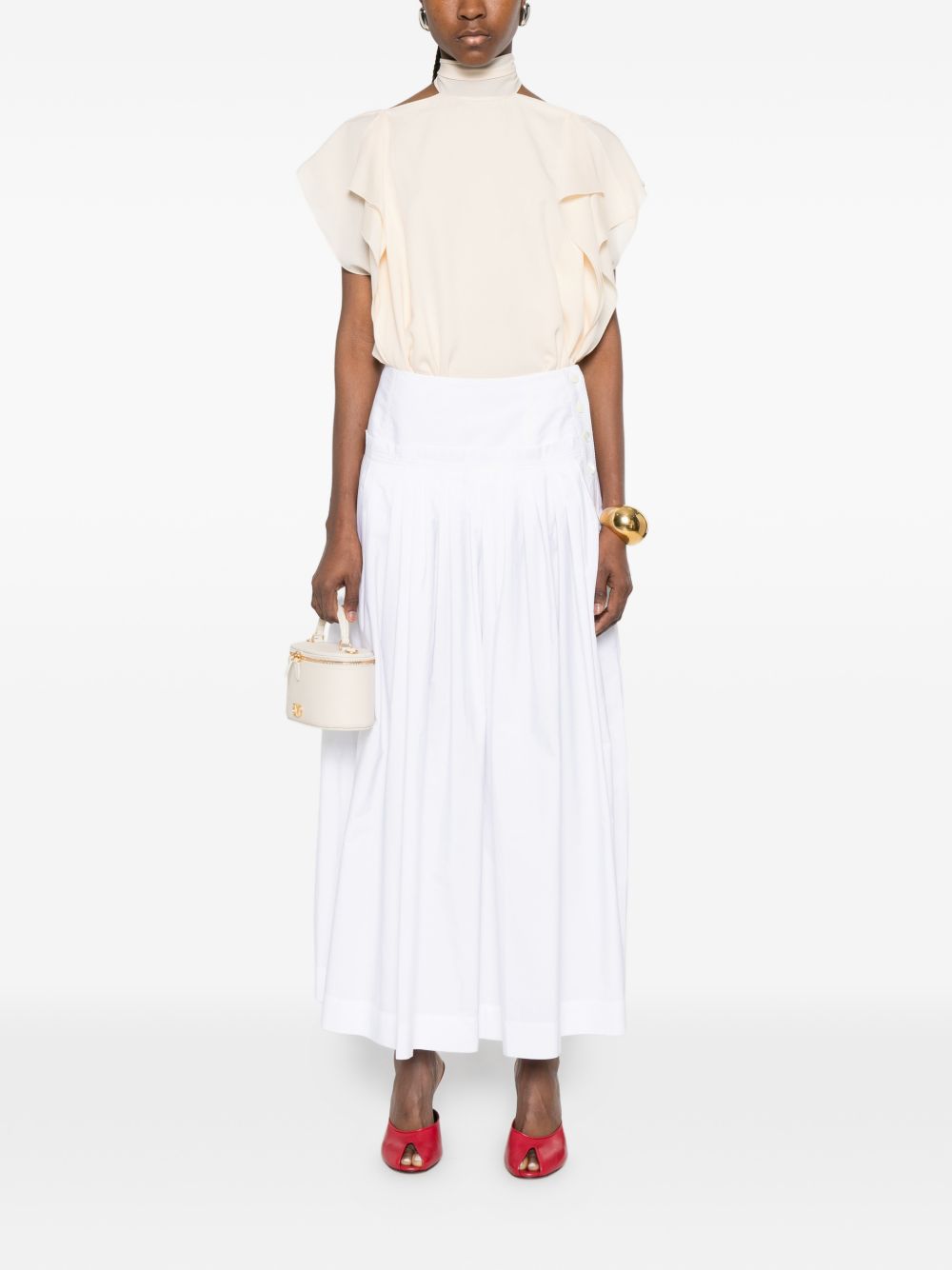 Midi Skirt With Side Button Closure