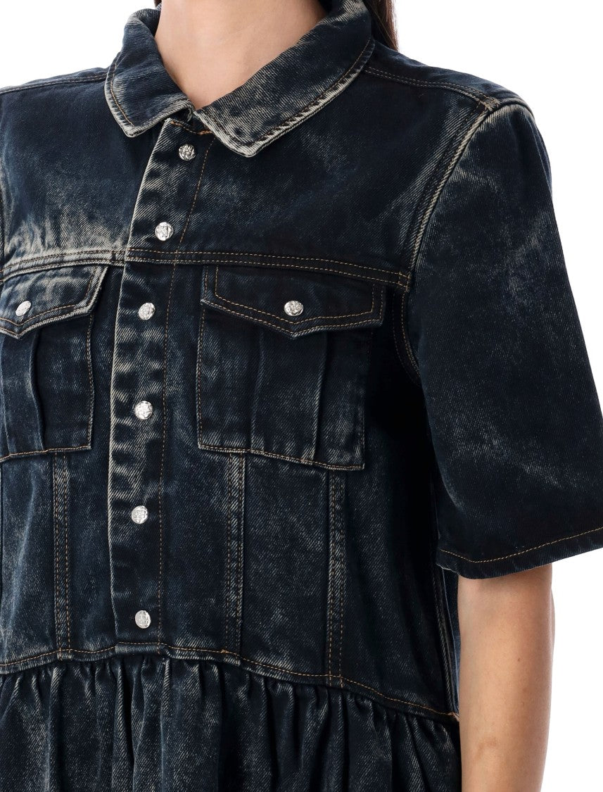 Washed Denim Maxi Dress