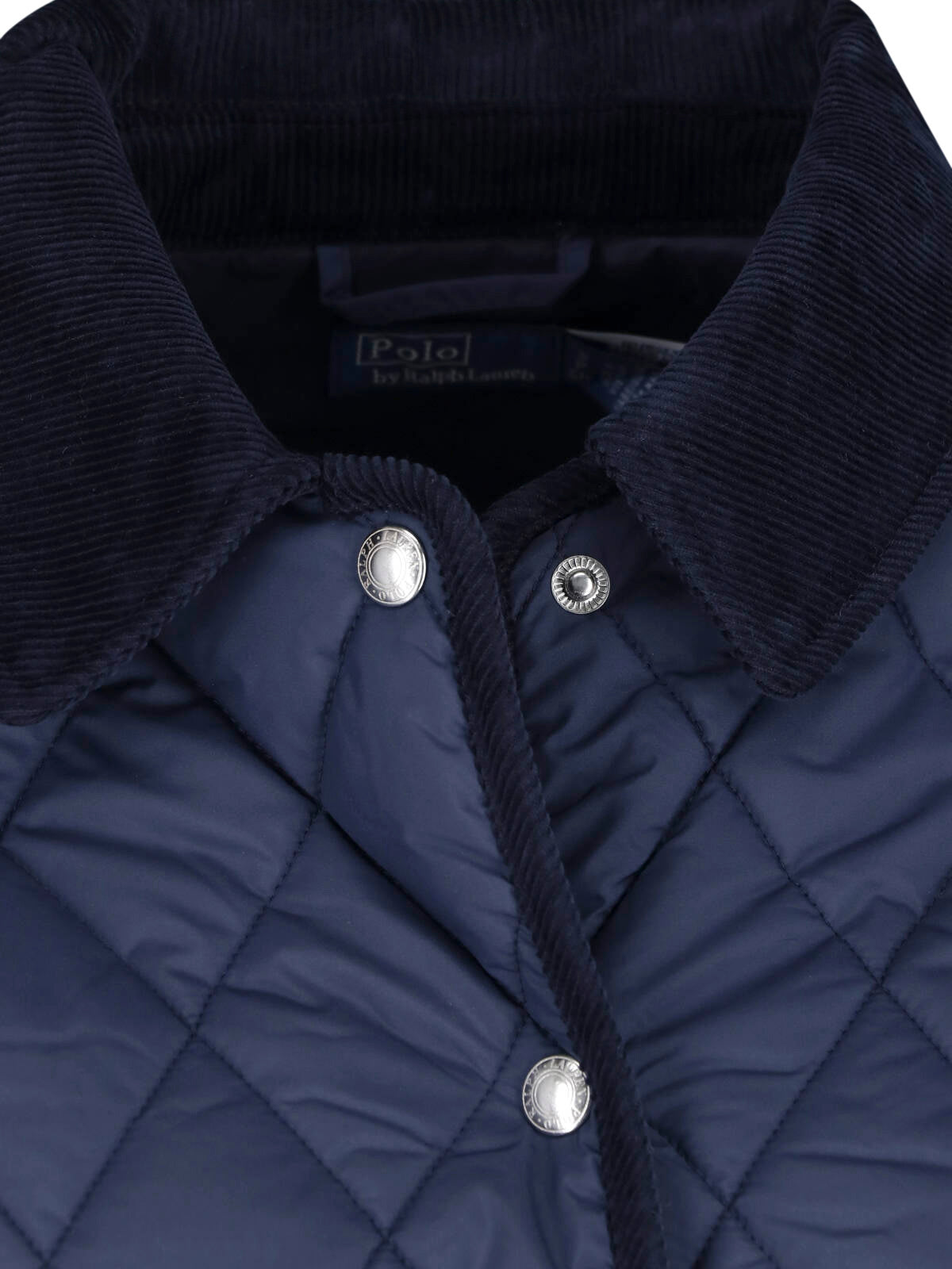 Green Quilted Corduroy Collar Jacket