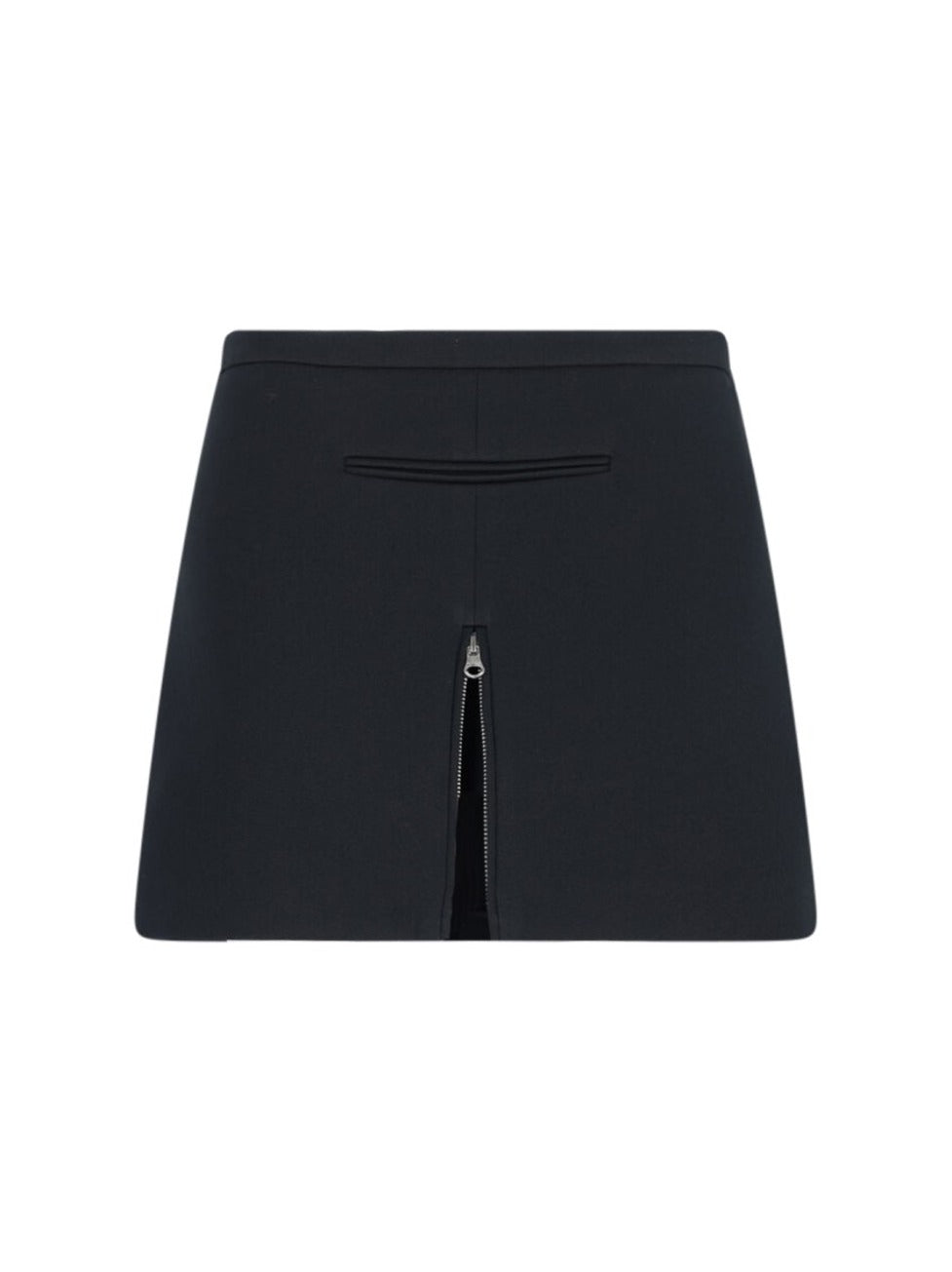 Zip Mini Skirt In Black Fabric