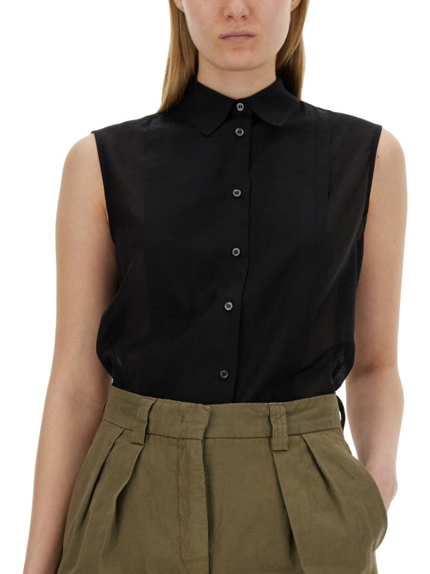 Sleeveless Silk Blend Shirt