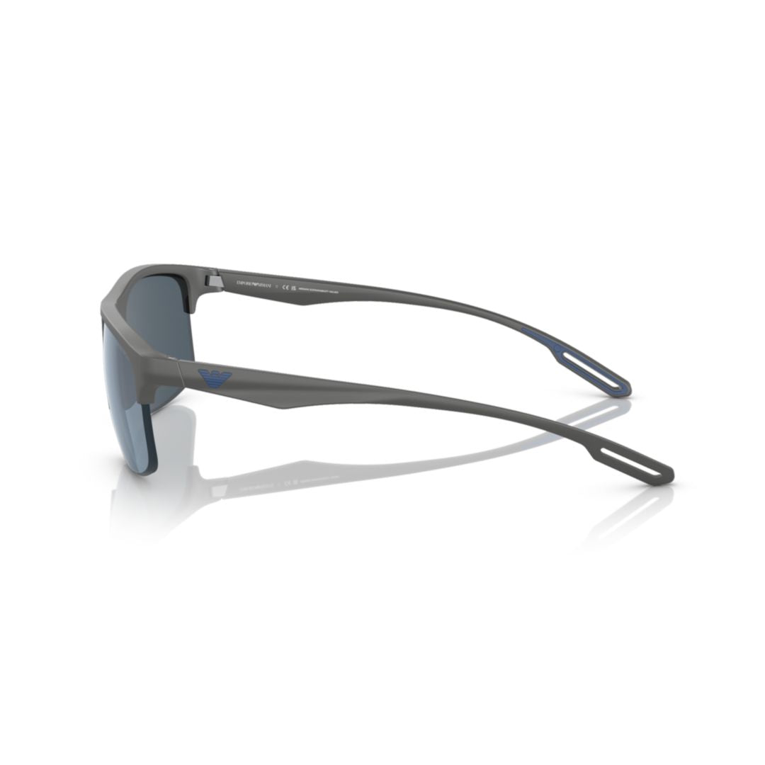 4188u Sole Semi-Rimless Grey Sunglasses with Subtle Cut-Out Details