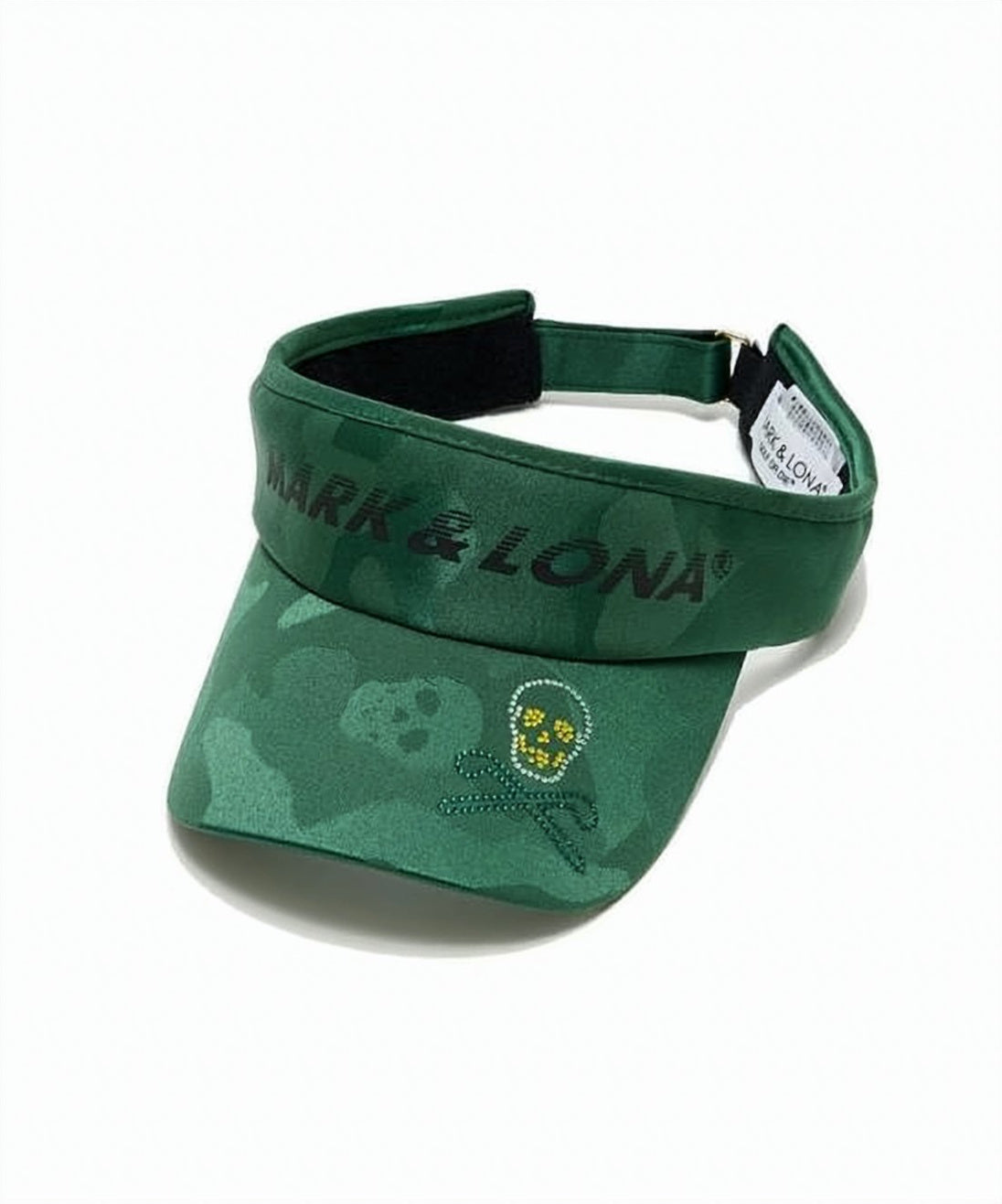 Camouflage Patterned Green Visor Cap with Adjustable Strap
