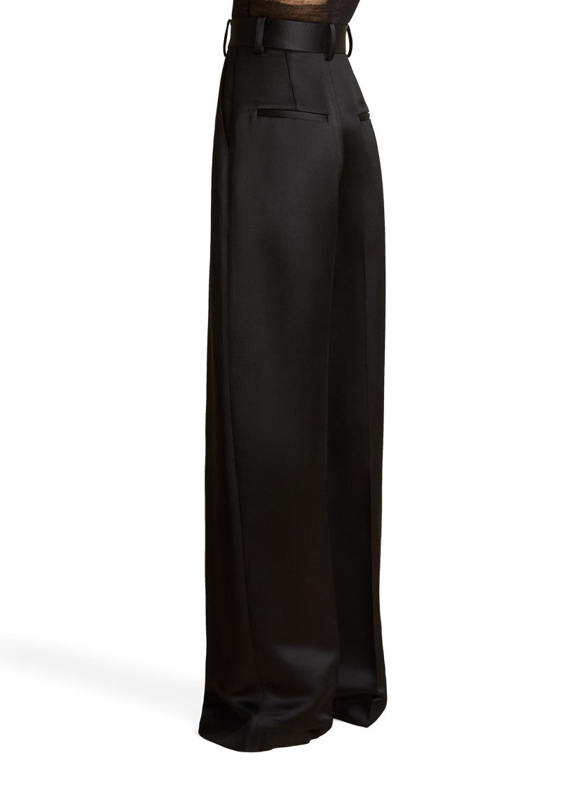 High-Waisted Wide-Leg Trousers In Luxurious Satin