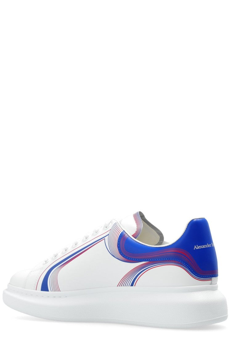 Sole Sneakers With Colorful Wave Patterns