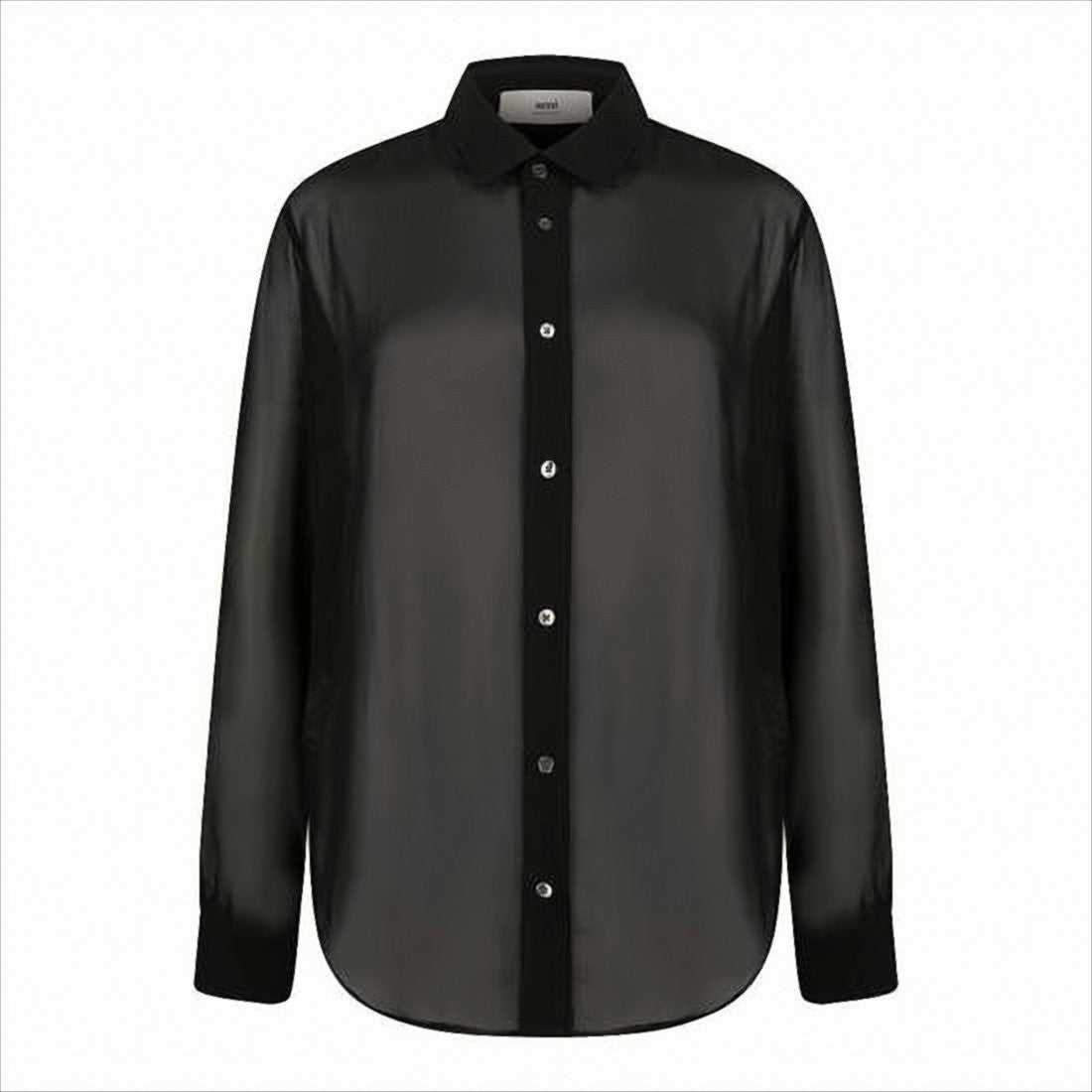 Translucent Long-Sleeved Shirt with Classic Collar