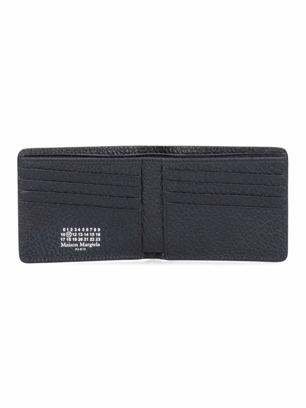 Textured Black Calfskin Bi-Fold Wallet