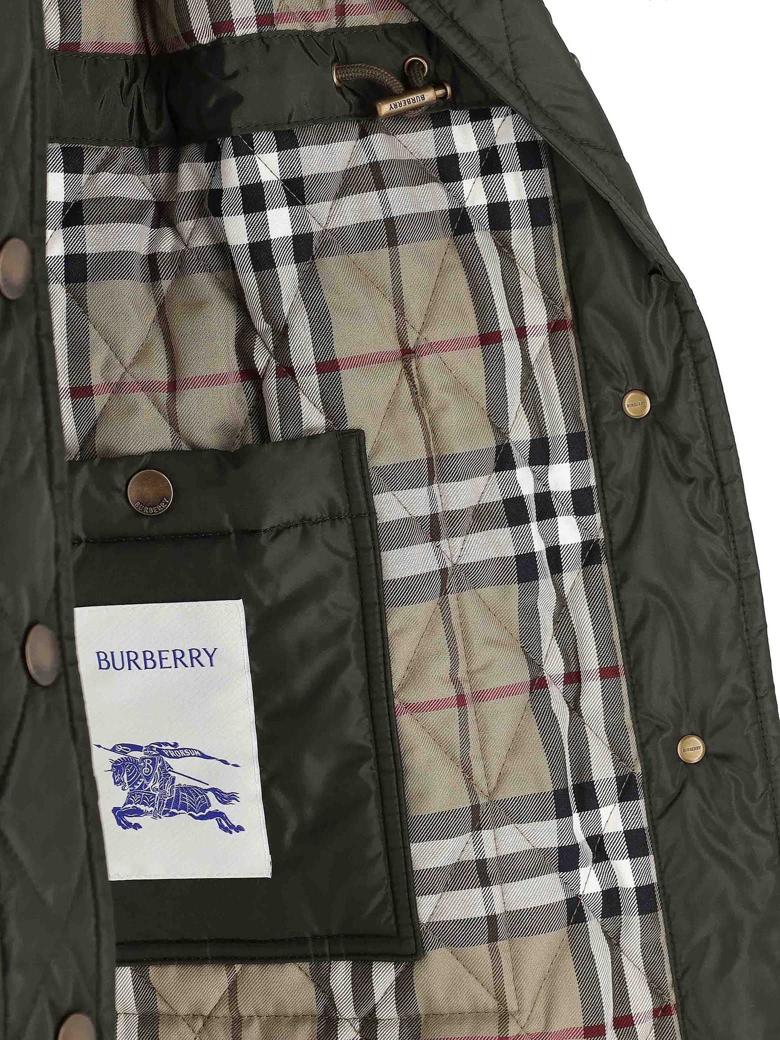 Quilted Green Burberry Car Coat