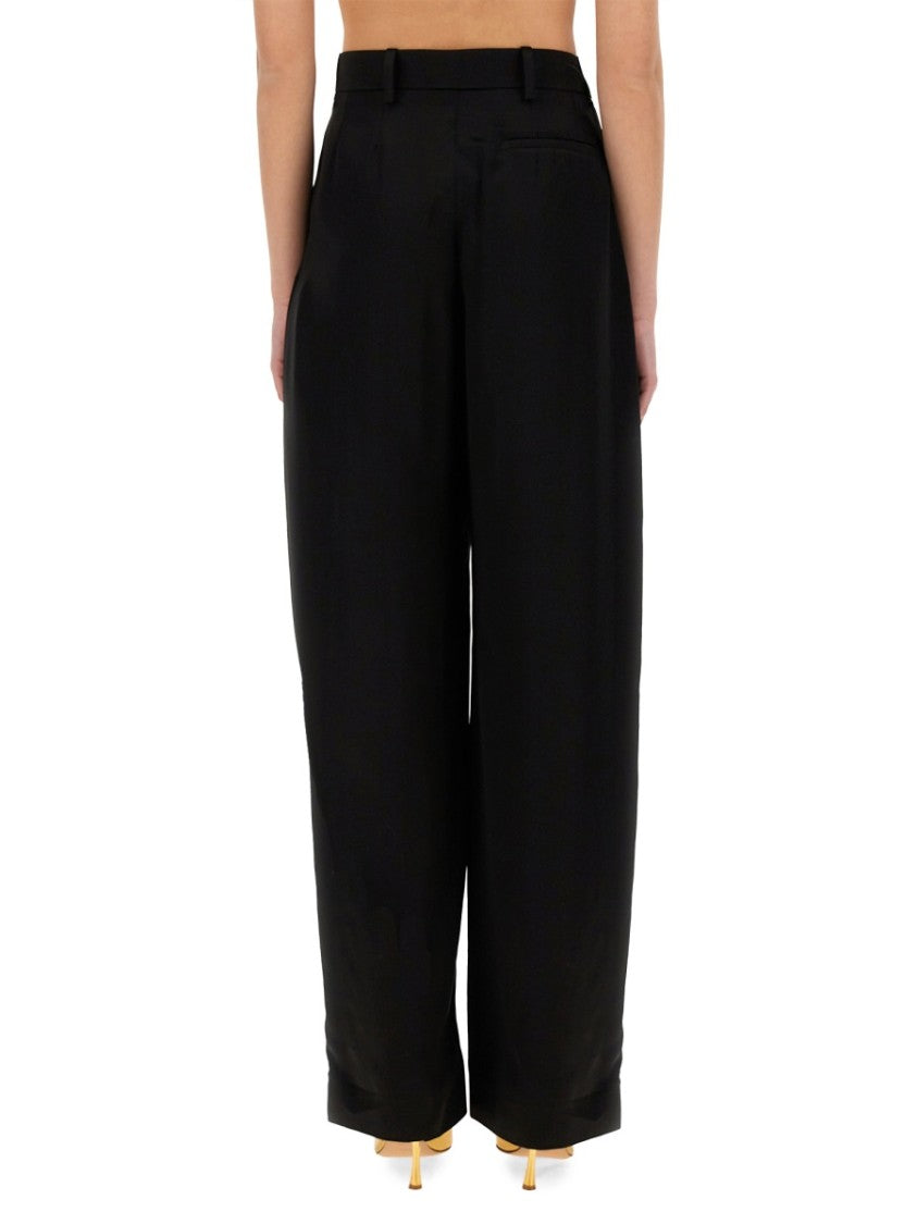 Wide-Leg Pants With Pleat Detail