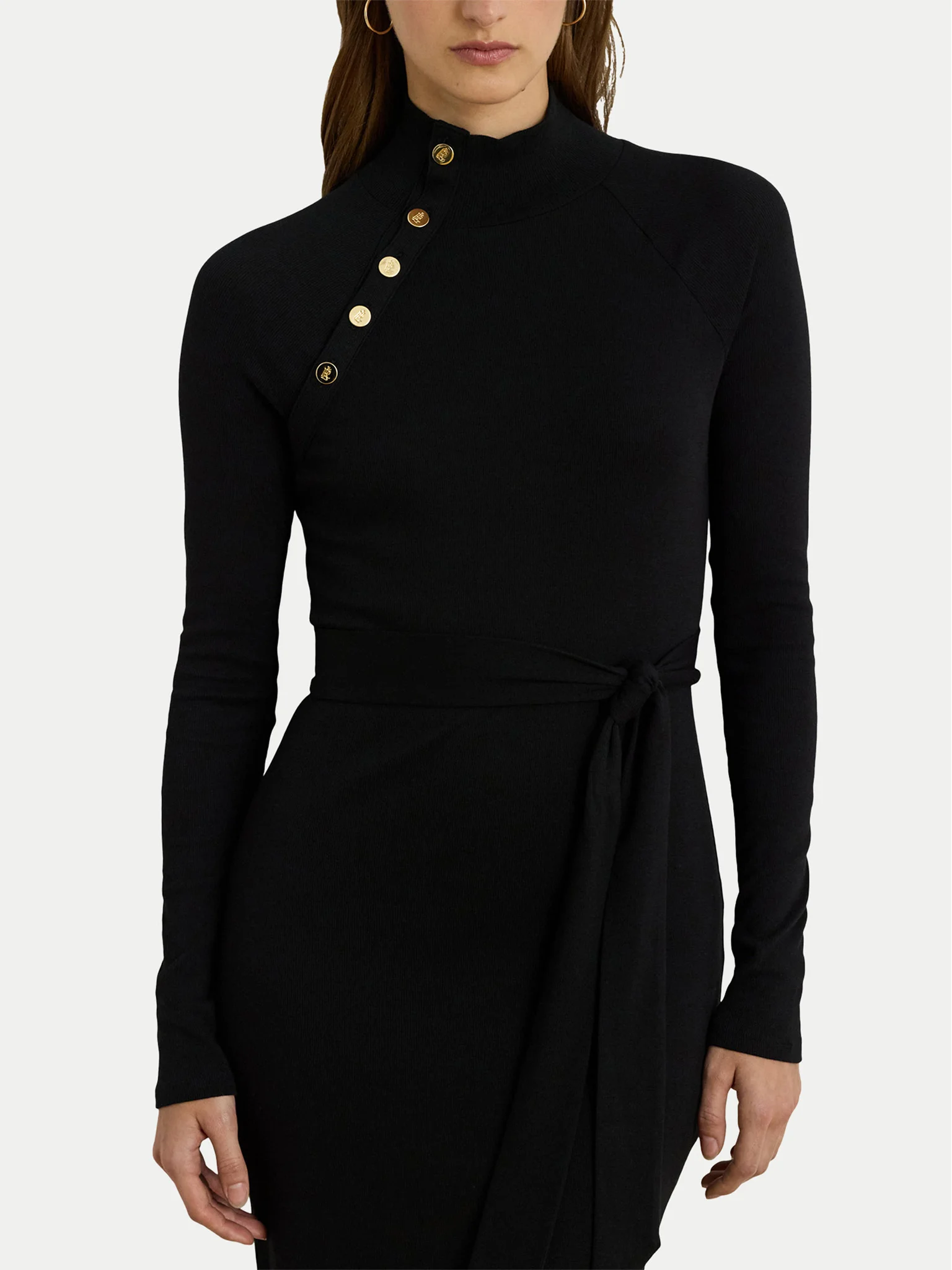 Fitted Black Long Sleeve Dress
