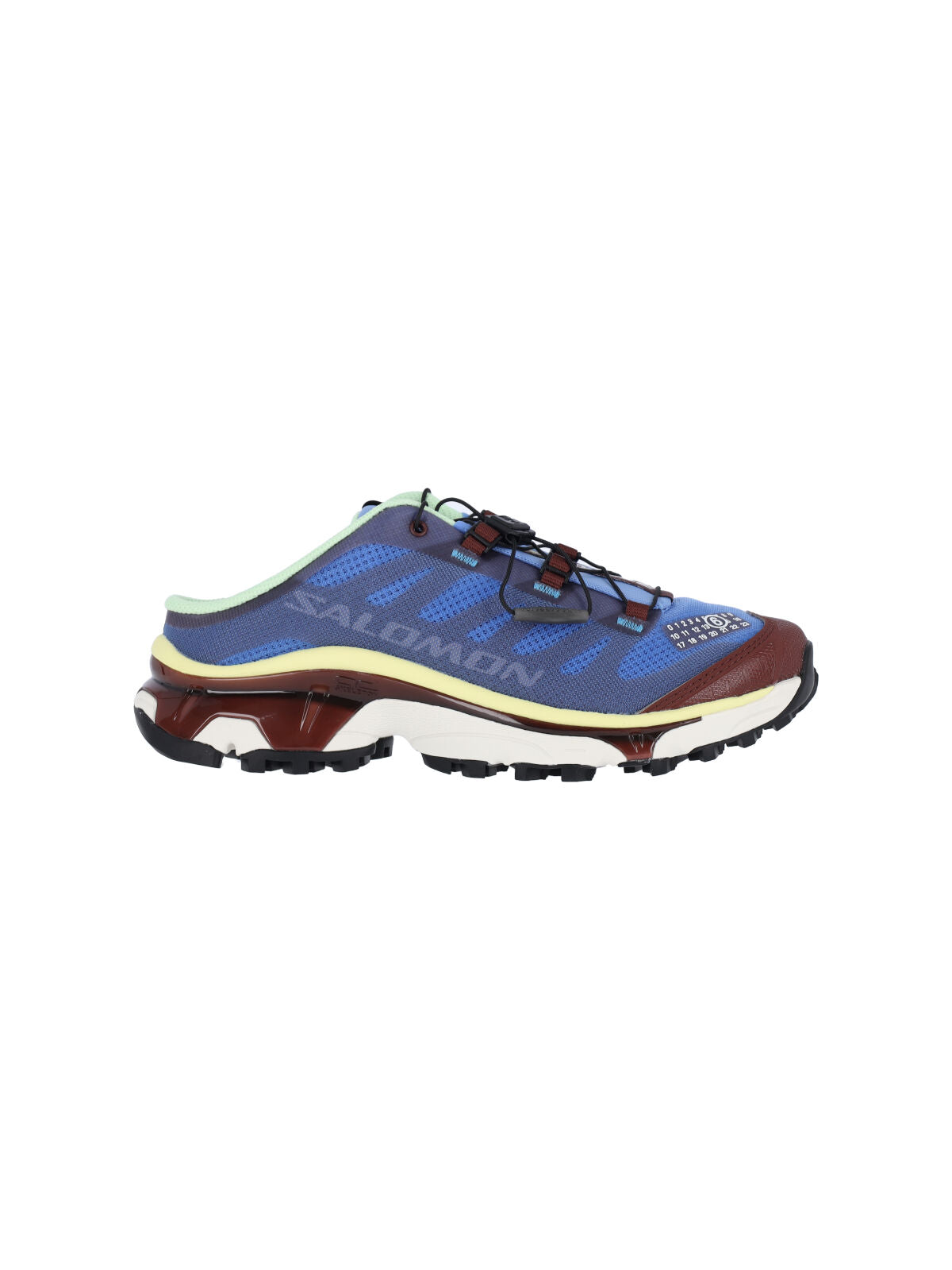 Mesh Blue Sneakers With Green Accents And Numeric Logo