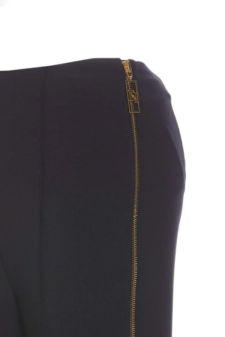 Tailored Trousers With Gold Zipper Accents