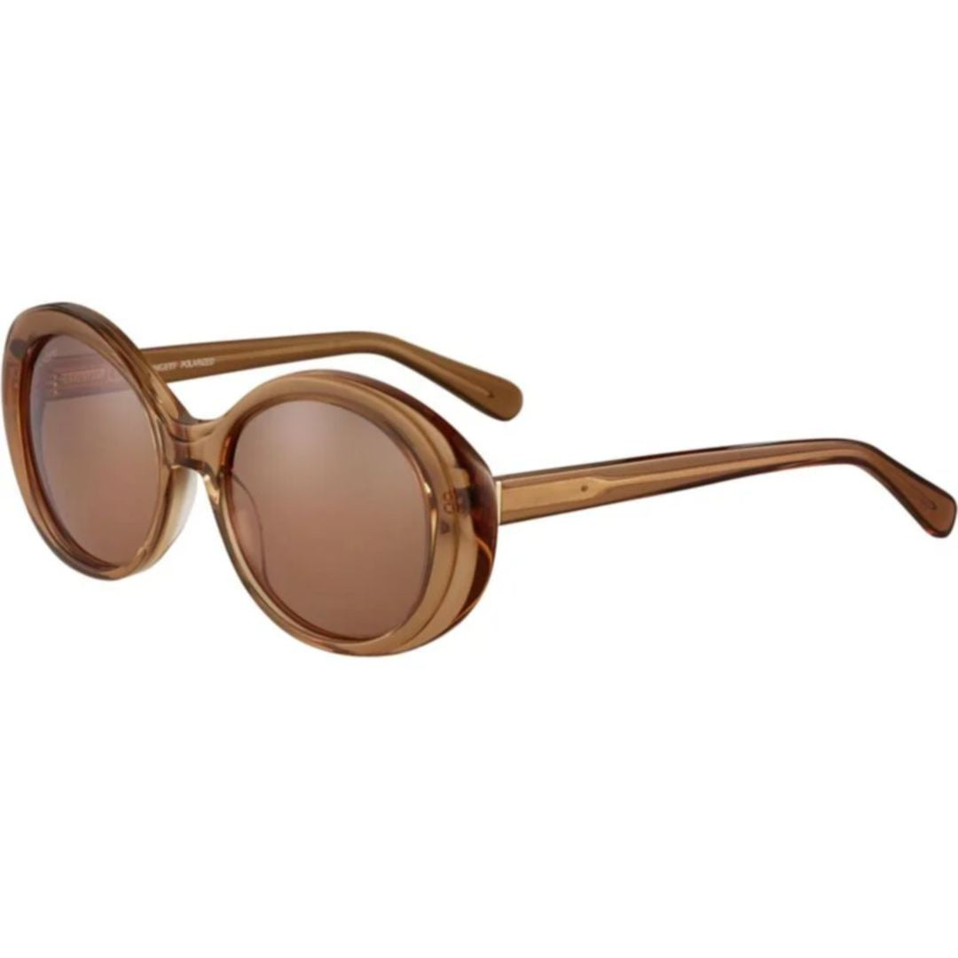 Bacall Translucent Brown Oversized Sunglasses with Rounded Lenses
