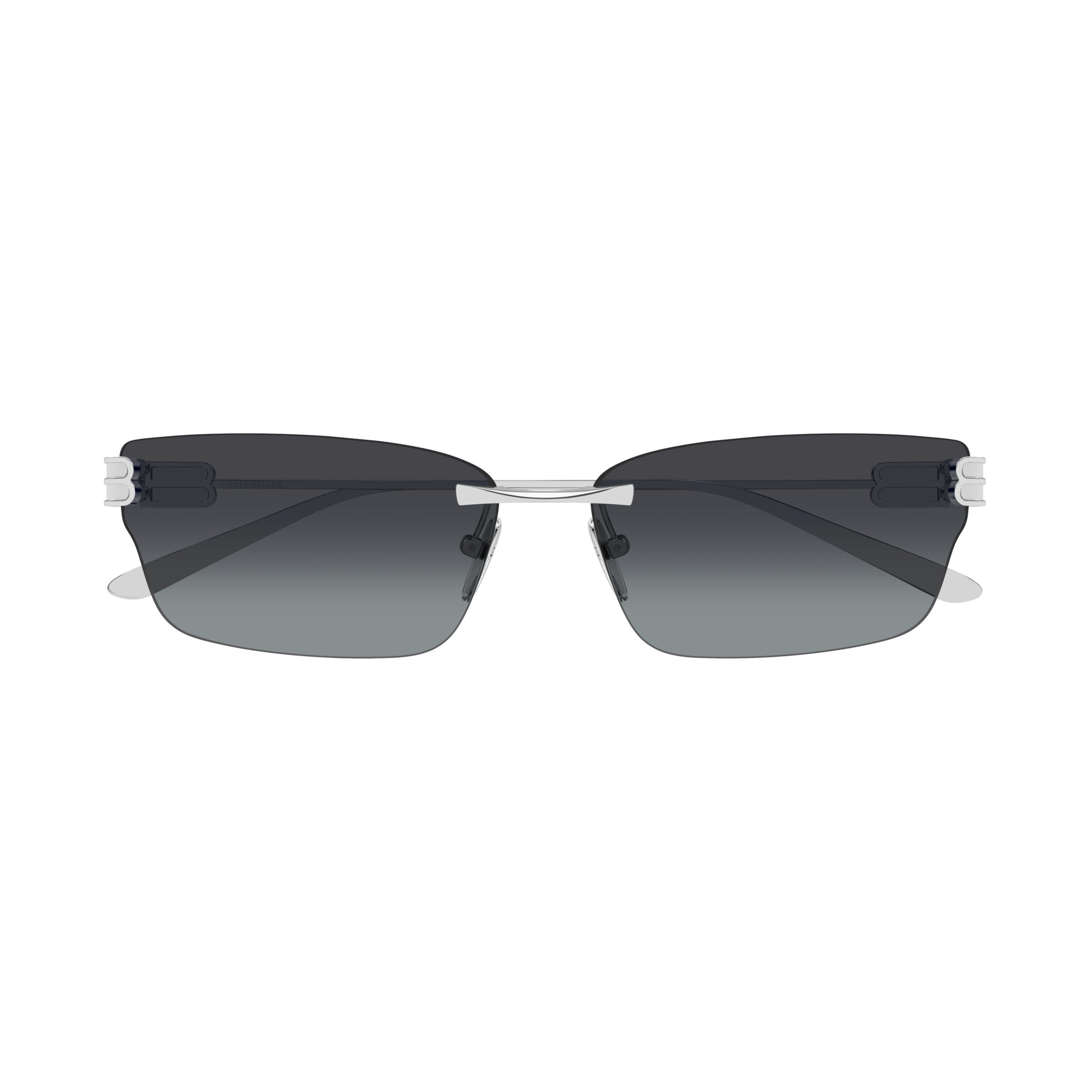 Rimless Sunglasses With Rectangular Gradient Lenses And Double-Bar Detail