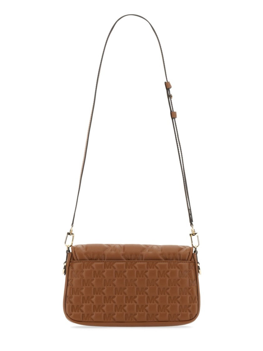 Logo-Embossed Structured Shoulder Bag