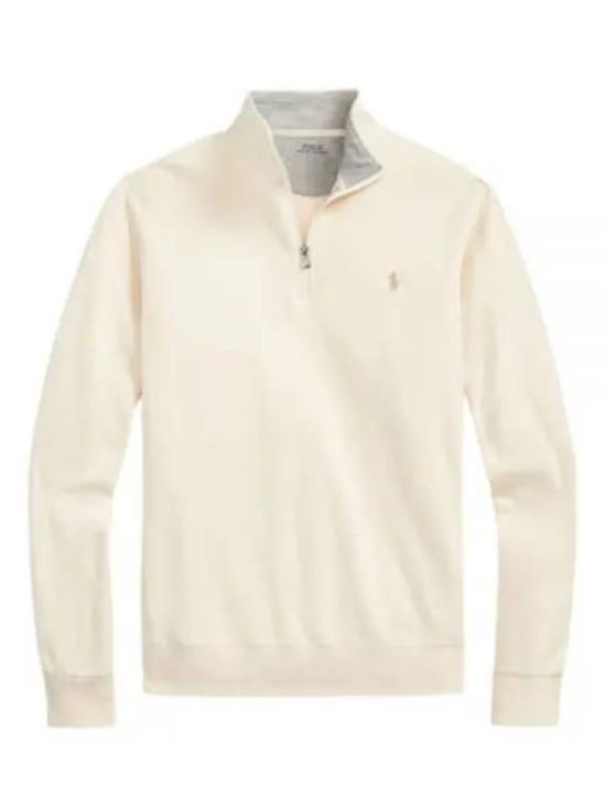 Long-Sleeve Pullover with Quarter-Zip Neckline and Ribbed Details