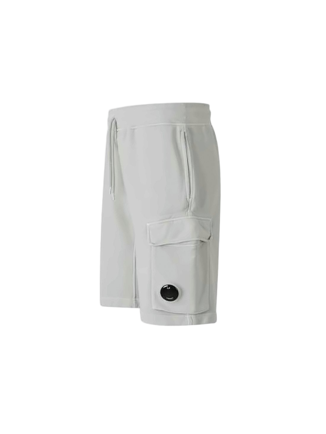 Minimalist Grey Shorts with Distinctive Logo Patch