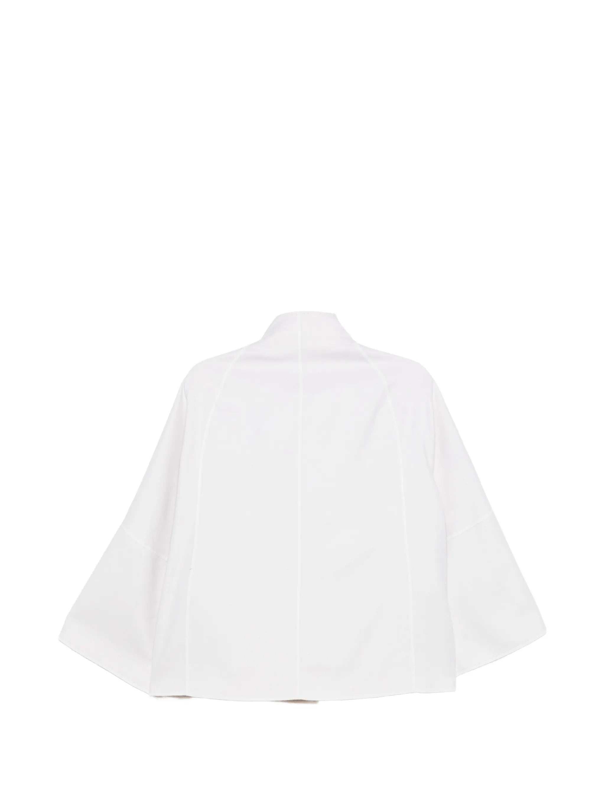 White Boxy Short Jacket With Wide Sleeves