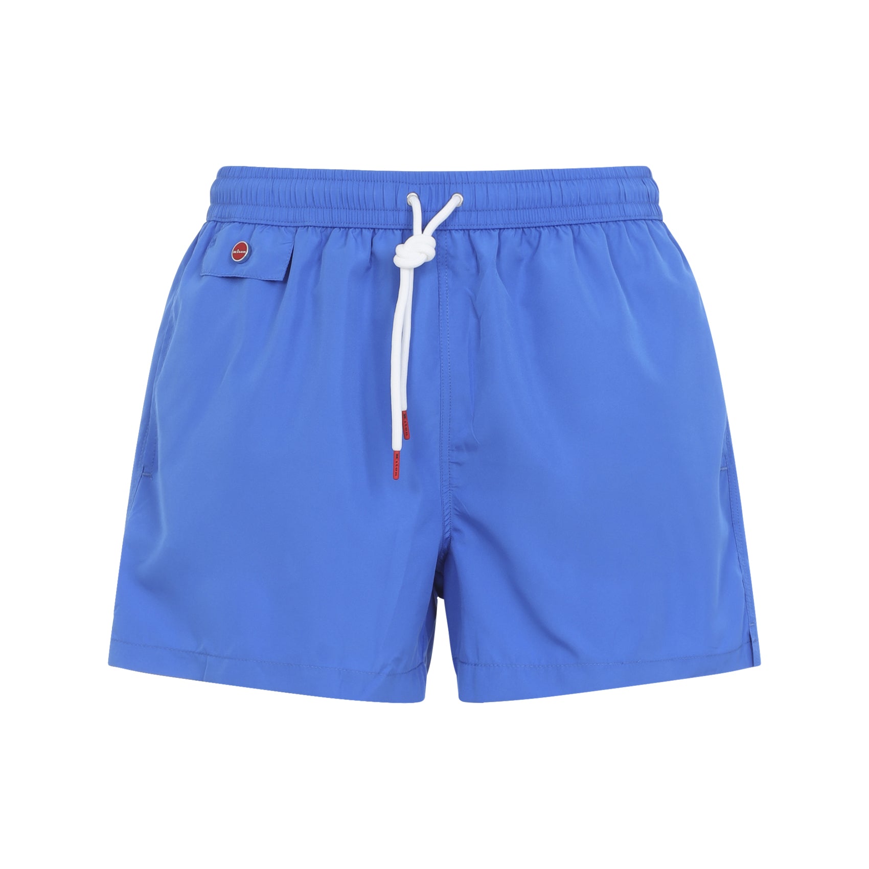 Sporty Blue Swim Shorts With Flap Pockets