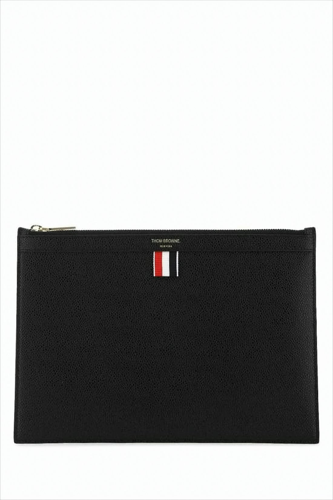 Textured Leather Pouch with RWB Tab