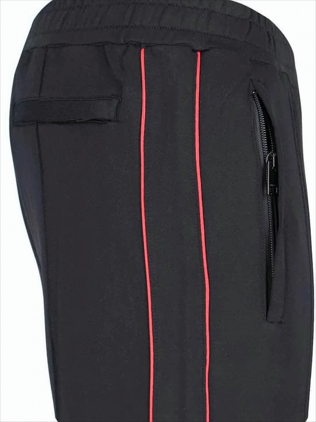 Straight-Leg Pants with Red Piping