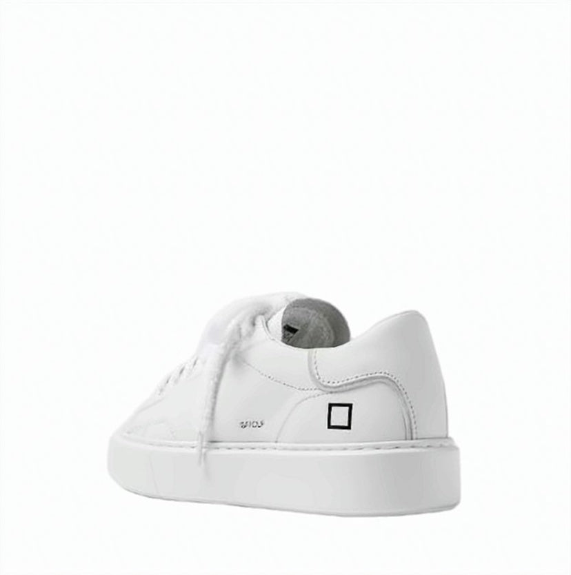 White Sfera Calf Leather Stitched Sneakers