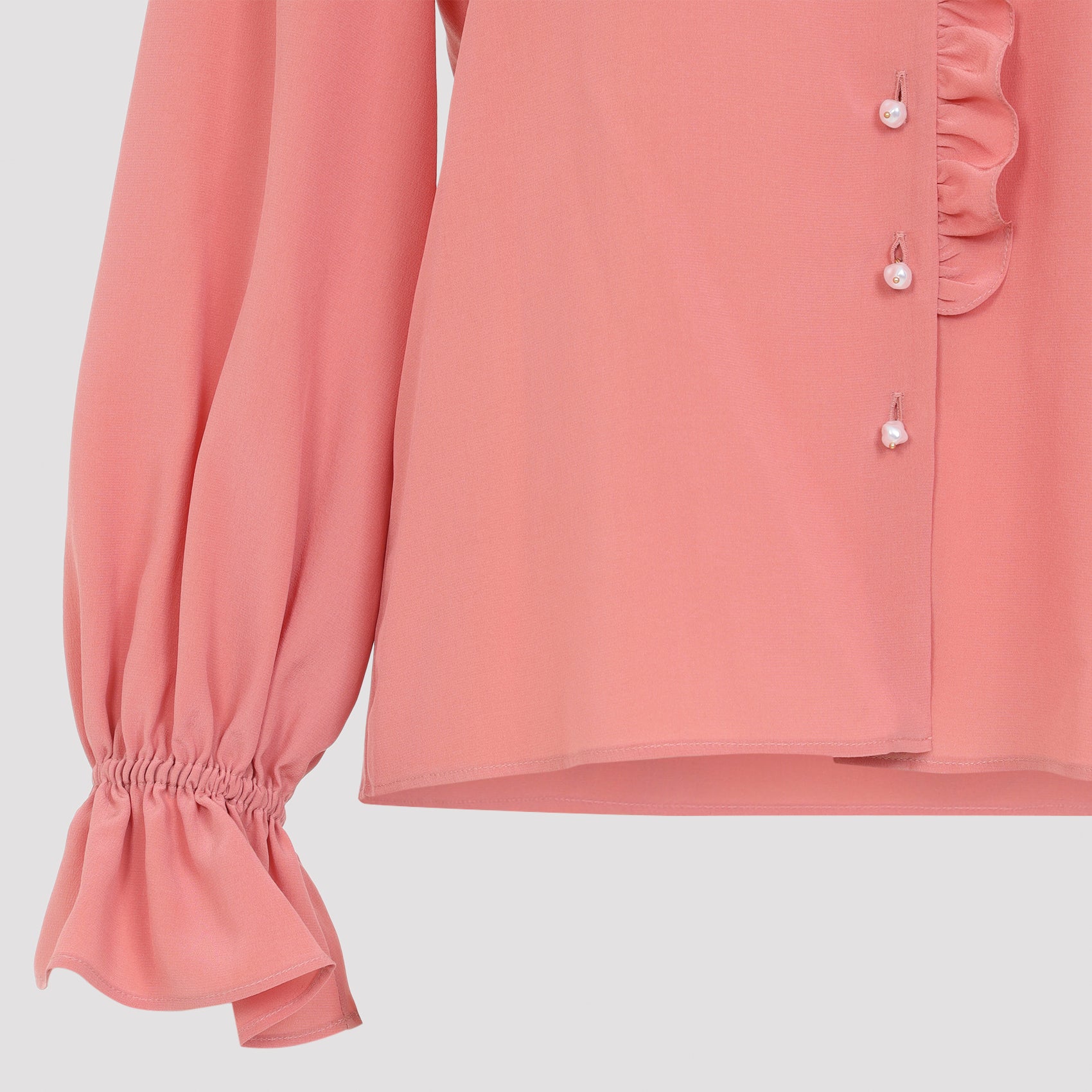 Silk Blouse With Ruffled Collar